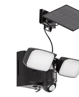 Svietidlá Rabalux 77091 - LED solárne nástenné svietidlo LESZNO 2xLED/5W/3,7V IP54 čierne 77091
