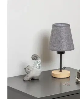 Lampy BRILAGI - Stolná lampa NUBILA WOOD 1xE27/25W/230V dub/šedá BG1567+BG1569