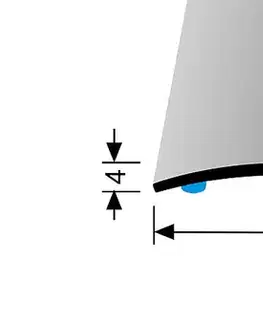 Přechodové lišty a profily Prechodový profil 30 mm, oblý (samolepiaci) | nivelácia 0 - 3 mm | Küberit 459 SK Im. nerezu kart. F2G
