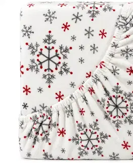 Plachty 4Home Vianočné prestieradlo mikroflanel Snowflakes, 180 x 200 cm
