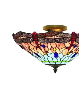 Svietidlá Searchlight 1289-16 - Tiffany prisadený luster DRAGONFLY 3xE14/40W/230V 1289-16