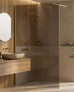 Sprchové dvere REA/S - Sprchová zástena Flexi Brown / Brush Gold 130 KPL-K99789
