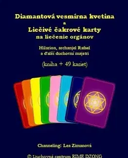 Aura, čakry, mandaly, kamene Diamantová vesmírna kvetina a liečivé čakrové karty na liečenie orgánov (kniha + 49 kariet) - Lea Zimanová