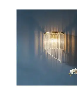 Svietidlá Ideal Lux - Krištáľové nástenné svietidlo CARLTON 3xE14/40W/230V zlatá 213491