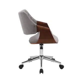 Kancelárske stoličky HALMAR Colt kancelárska stolička s podrúčkami sivá (Velvet) / orech