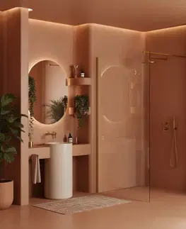 Sprchové dvere REA/S - Sprchová zástena Flexi Transparent / Brush Gold 110 KPL-K99261