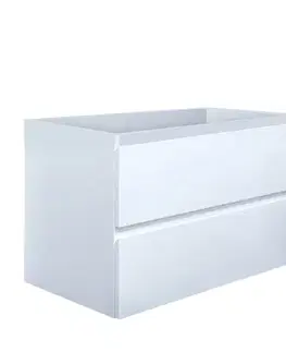 Kúpeľňový nábytok Kúpeľňová skrinka s krycou doskou SAT B-Way 79x50x45 cm biela lesk BWAY280WDOAK BWAY280WDOAK