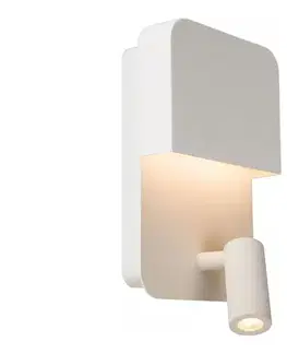Svietidlá Lucide 79200/08/31 - LED Nástenné svietidlo BOXER LED/5W/230V + LED/5W USB biela 79200/08/31