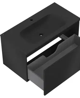 Kúpeľňový nábytok MEXEN/S - Orio kúpeľňová skrinka 90 cm s umývadlom Vela, 1 šuplík, čierna mat 91A10-09047-1-BF71-W23M71
