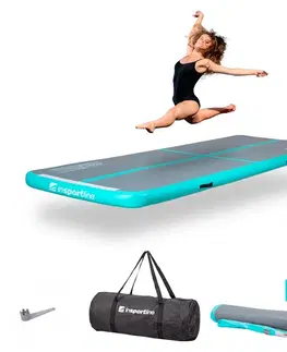 Žinenky Airtrack inSPORTline Airstunt 500x100x10 cm šedo-tyrkysová