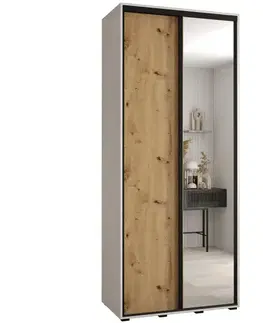 Šatníkové skrine Skriňa 45 Canaris 3 130 biela/artisan/čierna