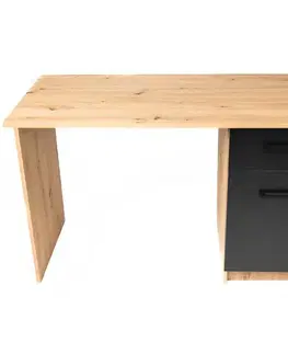 Moderné kancelárske stoly Písací Stôl Rico Artisan/Čierna