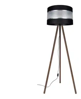 Lampy  Stojacia lampa CORAL 1xE27/60W/230V hnedá/čierna/chróm AS0464+BE0791