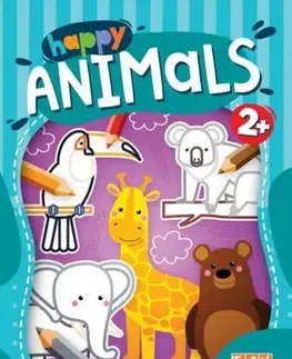 Nalepovačky, vystrihovačky, skladačky Happy Animals omaľovanka