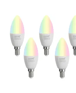 LED osvetlenie Sada 5 inteligentných LED žiaroviek E14 C37 Opal RGBW 4.9W 470 lm 2700-6500K