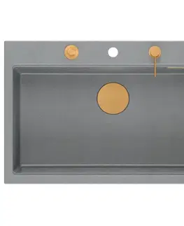 Kuchynské drezy Quadron Quadron - Granitový drez MARC 110 WORKSTATION Grey Metallic Meď HQM7650U5_PVDC1
