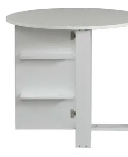 Konferenčné stolíky Skladací jedálenský stôl Middle Shiny White