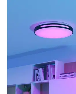 Svietidlá Eglo 300687-LED RGBW stmievateľné stropné svietidlo MONTEGRANARO-Z LED/18,5W/230V čierna + diaľkové ovládanie 300687