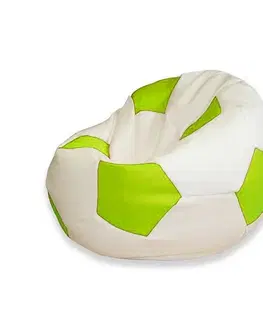 Sedacie vaky a kocky Sedací vak futbalová lopta XXL TiaHome - bielo limetková