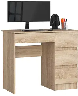 Písacie stoly Moderný písací stôl ZEUS90P, dub Sonoma
