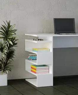 Písacie stoly SNACK pracovný stôl, biela matná