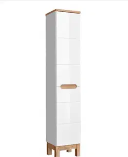 Skrinky do kúpeľne ArtCom Vysoká skrinka do kúpeľne s košom BALI White 804