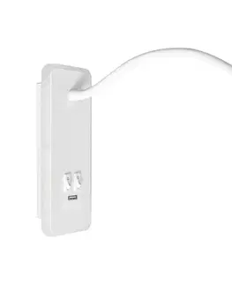 Svietidlá  LED flexibilná nástenná lampička s USB BASE LED/8W+LED/2W/230V, biela ML6349