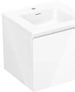 Kúpeľňový nábytok MEXEN/S - Orio kúpeľňová skrinka 50 cm s umývadlom Otis, 1 šuplík, biela lesk 91A10-05047-1-BF00-W18M00