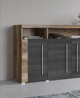 Komody a skrinky POUND šuplíková komoda 4S, orech Satin/touchwood