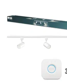 Svietidlá Philips - LED stmievateľné bodové svietidlo do lištového systému EASYLINK HUE, 3× GU10 / 4,7 W / 230 V + Hue Bridge P7612+3xP7029+P1408