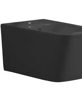 Doplnky do kúpeľne CERANO - Bidet závesný Forte - čierna matná - 51x36 CER-538756