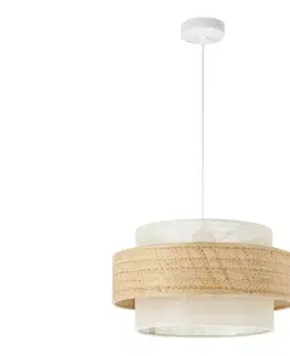 Svietidlá  Luster BOHO na lane, priemer 40 cm, 1xE27/60W/230V, juta/krémová H0172