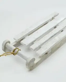 Vianočné dekorácie Kinekus Dekorácia sánky 35x15x6 cm drevo biele