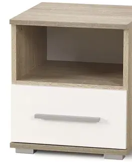 Nočné stolíky HALMAR Lima SN1 nočný stolík dub sonoma / biely lesk