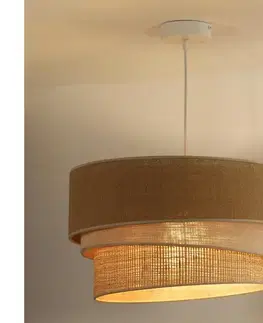 Svietidlá  - Luster na lanku YUTE TRIO 3xE27/15W/230V pr. 60 cm hnedá/šedá/béžová 603799
