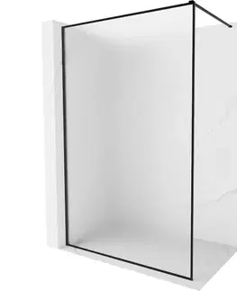 Sprchové dvere MEXEN/S - Kyoto-XF Sprchová zástena WALK-IN s rámom 80 x 202, dekor 10 mm, čierna 800-080-104-70-30-X