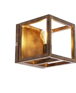 Nástenné osvetlenie Priemyselná nástenná lampa hrdzavohnedá - Cage