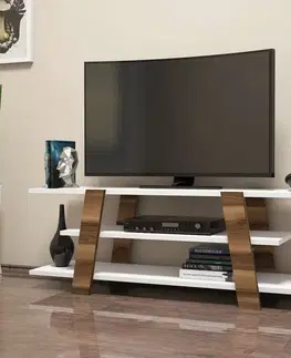 TV stolíky TV stolík Flower - Walnut, White