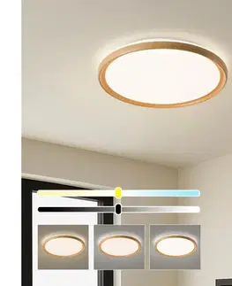 Svietidlá BRILAGI-LED stmievateľné stropné svietidlo RIVO LED/72W/230V 3000-6000K drevený dekor pr. 50 cm + diaľkové ovládanie BRI857