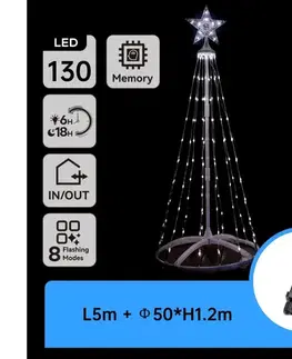 Vianočné dekorácie  B.V.  - vonkajšia vianočná LED dekorácia, 3,6 W, 230 V, 120 cm, IP44, studená biela B10303KW1