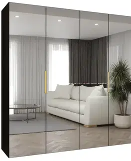 Šatníkové skrine Skriňa Marbella III 250 čierna/zlatá