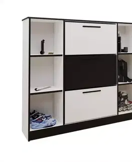 Skrinky na topánky Skrinka na topánky SZNB02 biela+čierna