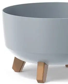 Kvetináče a truhlíky NABBI DGRL300L plastový kvetináč na nožičkách 28,5 cm svetlosivá