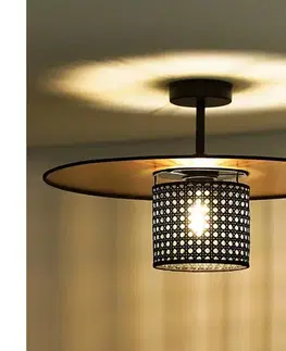 Svietidlá  - Prisadený luster TOKYO RATTAN 1xE27/15W/230V pr. 50 cm zlatá/čierna 604284