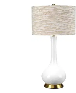 Lampy Elstead MILO-AB-TL-LANT - Stolná lampa MILO 1xE27/60W/230V béžová MILO-AB-TL-LANT