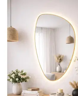 Svietidlá Baltica Design- LED zrkadlo s podsvietením STONE FLUID 15W/230V 4500K 92x55 cm IP65 zlaté 5904107932712