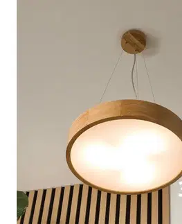 Svietidlá BRILAGI - LED RGBW stmievateľný luster CARVALHO 3xE27/12W/230V dub priemer 47,5 cm BG0739+3xAI0819