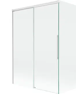 Sprchové dvere MEXEN/S - Rox vaňová zástena 2-krídlová posuvná 120 + 70 x 150, transparent, biela 8C9-120-070-20-00