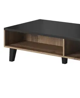 Konferenčné stolíky CAMA MEBLE Lotta 110 konferenčný stolík dub wotan / čierna