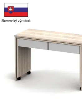 Písacie a pracovné stoly KONDELA Versal New rozkladací pc stolík dub sonoma / biela